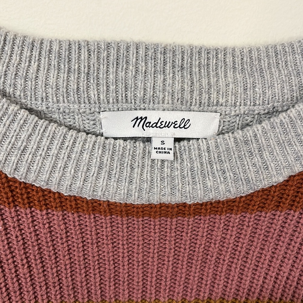 Madewell Multicolor Striped Knit Sweater With Pockets Size S - Picture 6 of 7